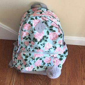 pink and mint floral backpack
